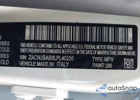 2020 Jeep Renegade Sport 4X4 из США, поврежденный, VIN ZACNJBAB9LPL40256